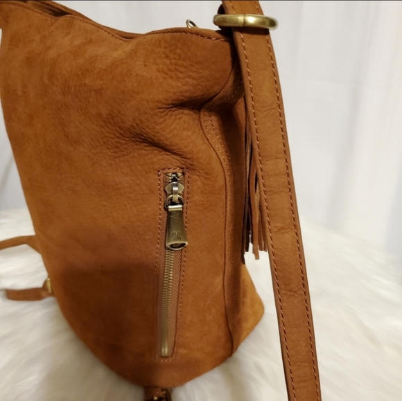HOBO BLAZE Rust Convertible Pebbled Velvet Suede Shoulder Bag/Backpack - Picture 5 of 9